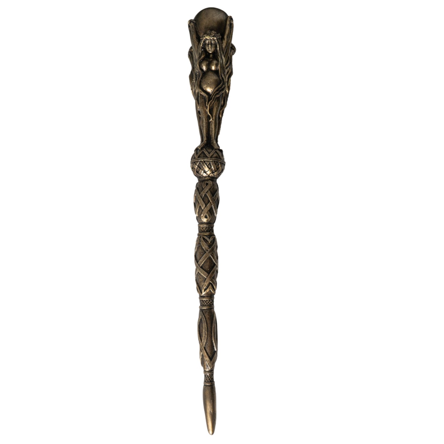 Triple Goddess Mystical Wand Three Sided Mother Maiden Crone Handle Magic Accessory 14 inch