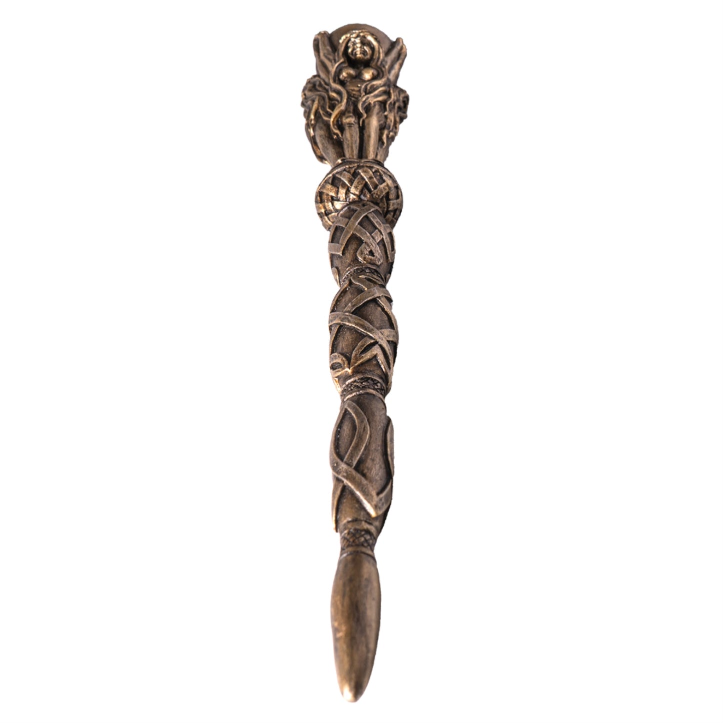 Triple Goddess Mystical Wand Three Sided Mother Maiden Crone Handle Magic Accessory 14 inch