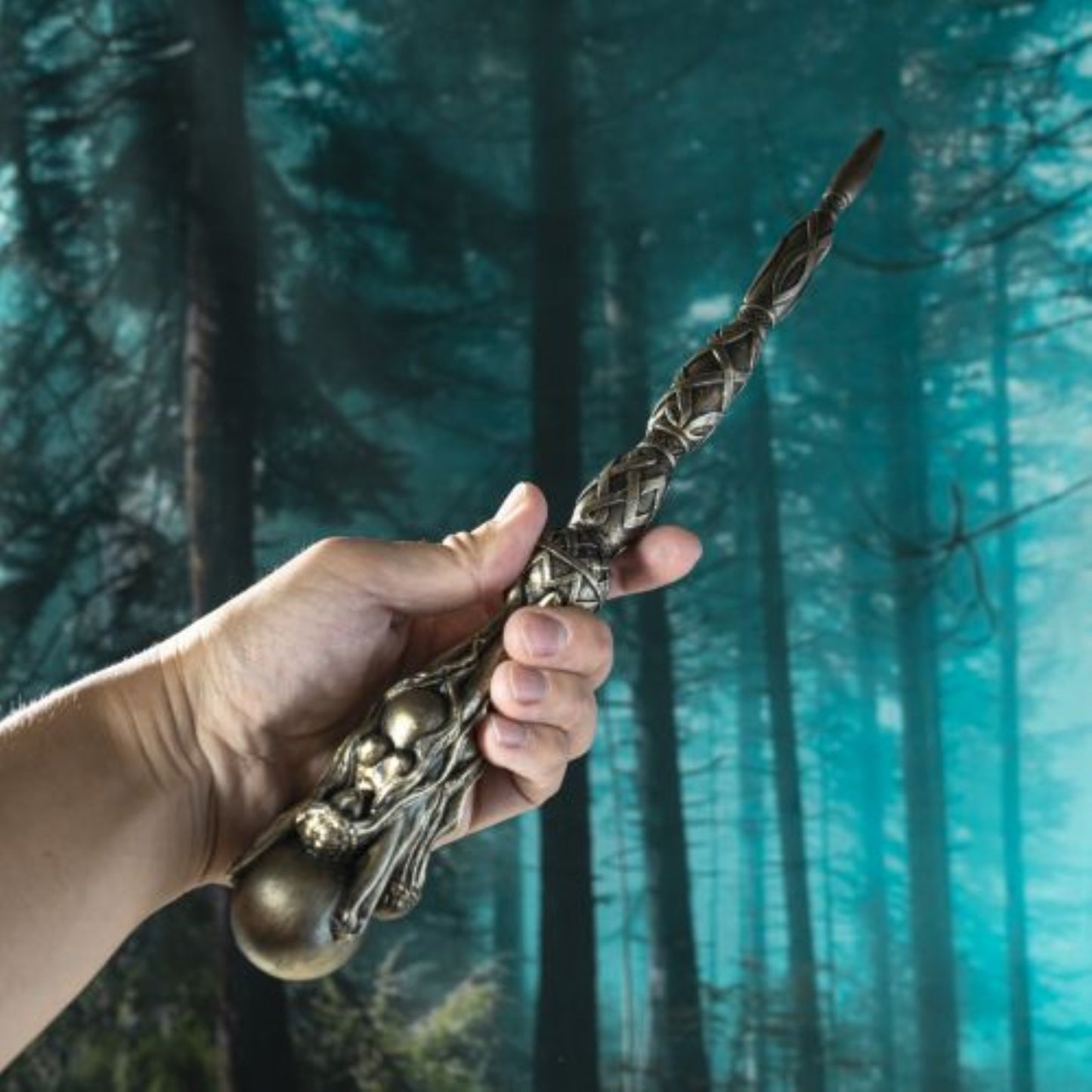 Triple Goddess Mystical Wand Three Sided Mother Maiden Crone Handle Magic Accessory 14 inch