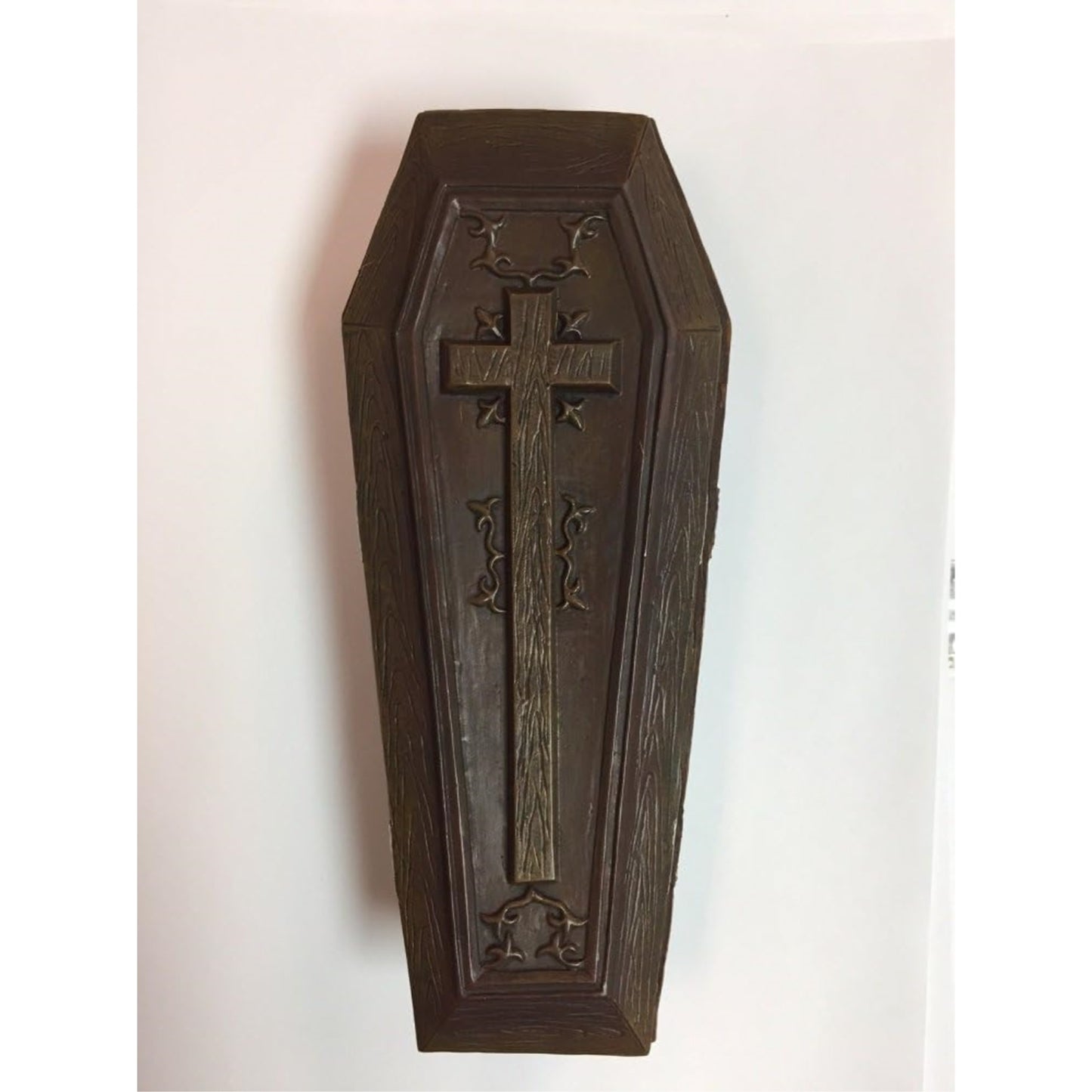 Brown Vampire Coffin Casket with Cross Jewelry Trinket Box