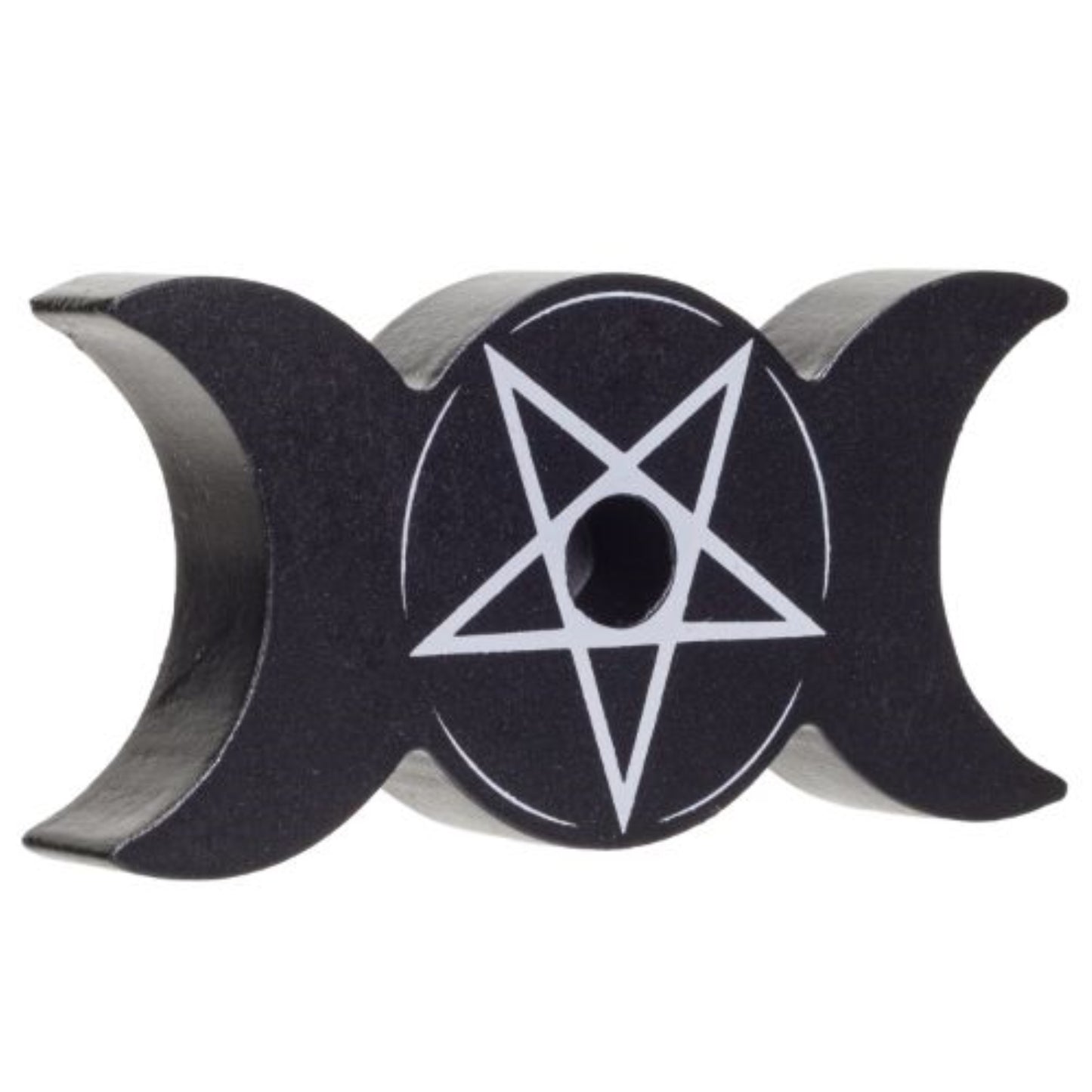 Triple Moon Spell Witchcraft Wicca MDF Candle Holder 4.3 x 2.2 inch