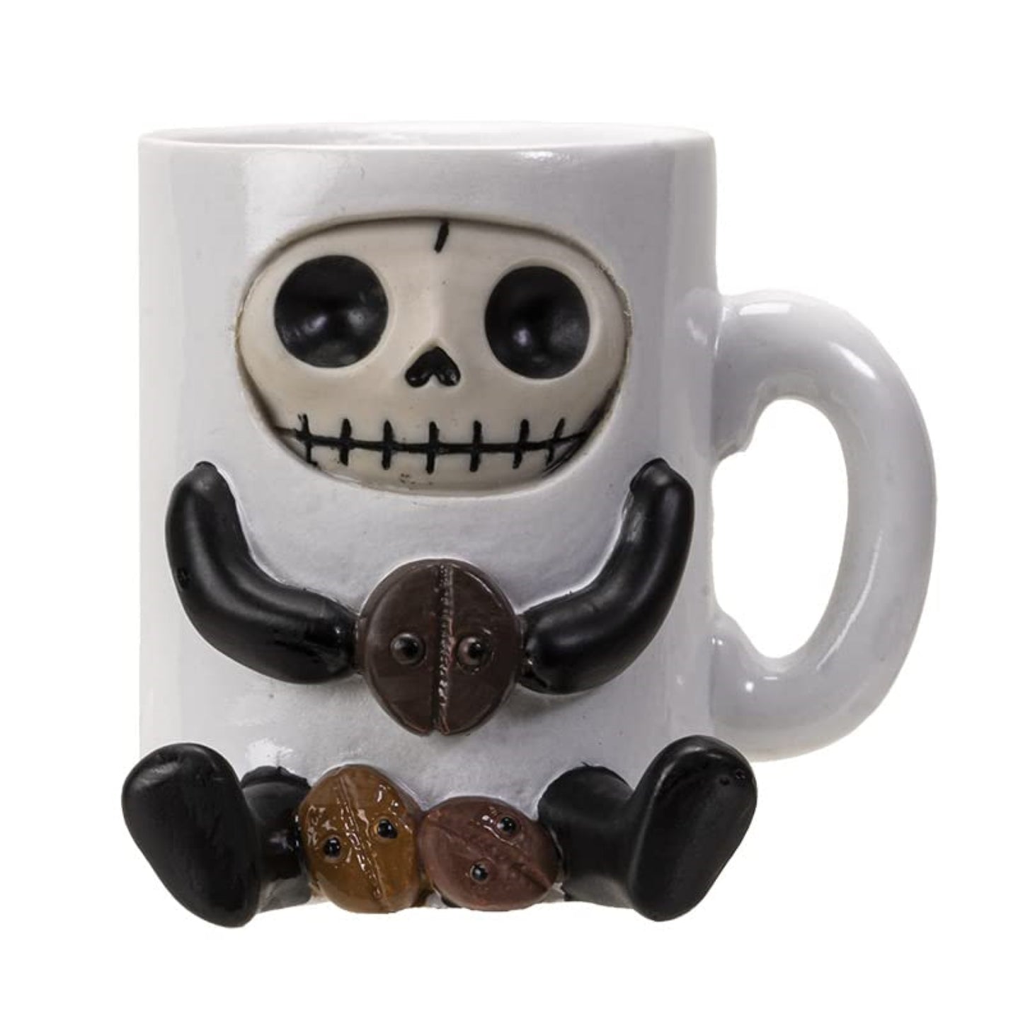 Furrybones Cup of Joe The Coffee Bean Morning Drink Mug Skeleton in Costume Figurine 2.5 inch