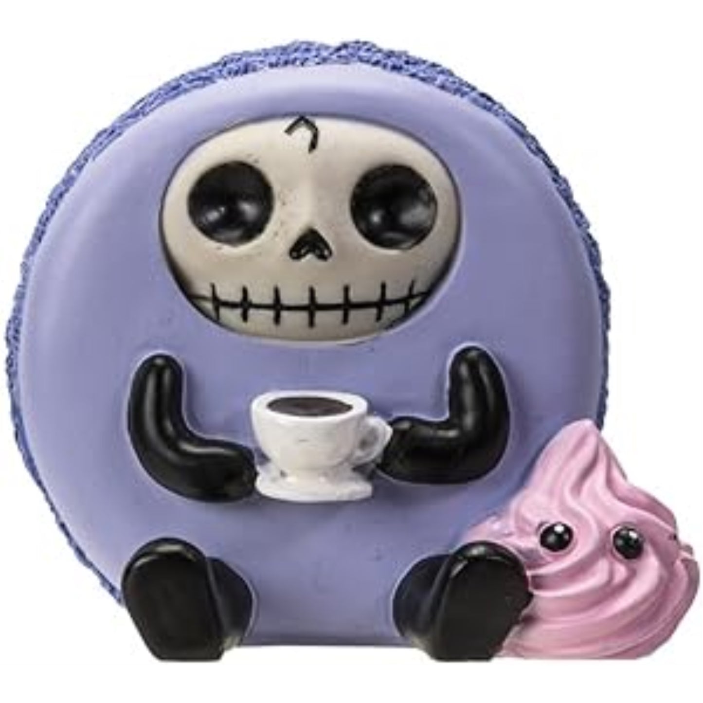 Furrybones Ronny The Lavender Purple Macaron With Coffee Cup Furry Bone Figurine