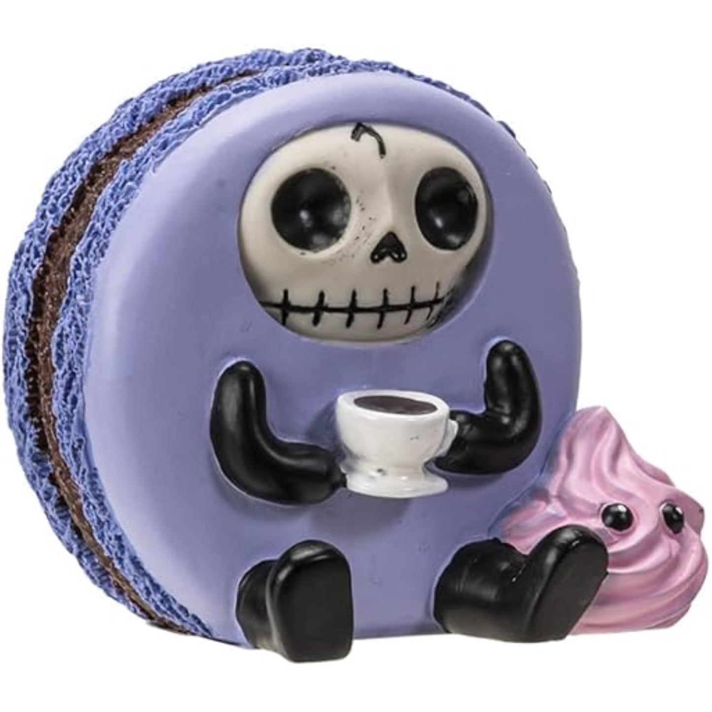 Furrybones Ronny The Lavender Purple Macaron With Coffee Cup Furry Bone Figurine