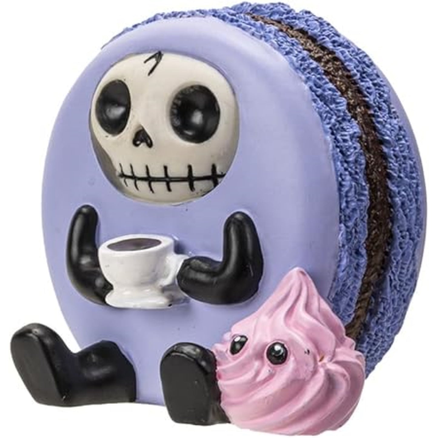 Furrybones Ronny The Lavender Purple Macaron With Coffee Cup Furry Bone Figurine