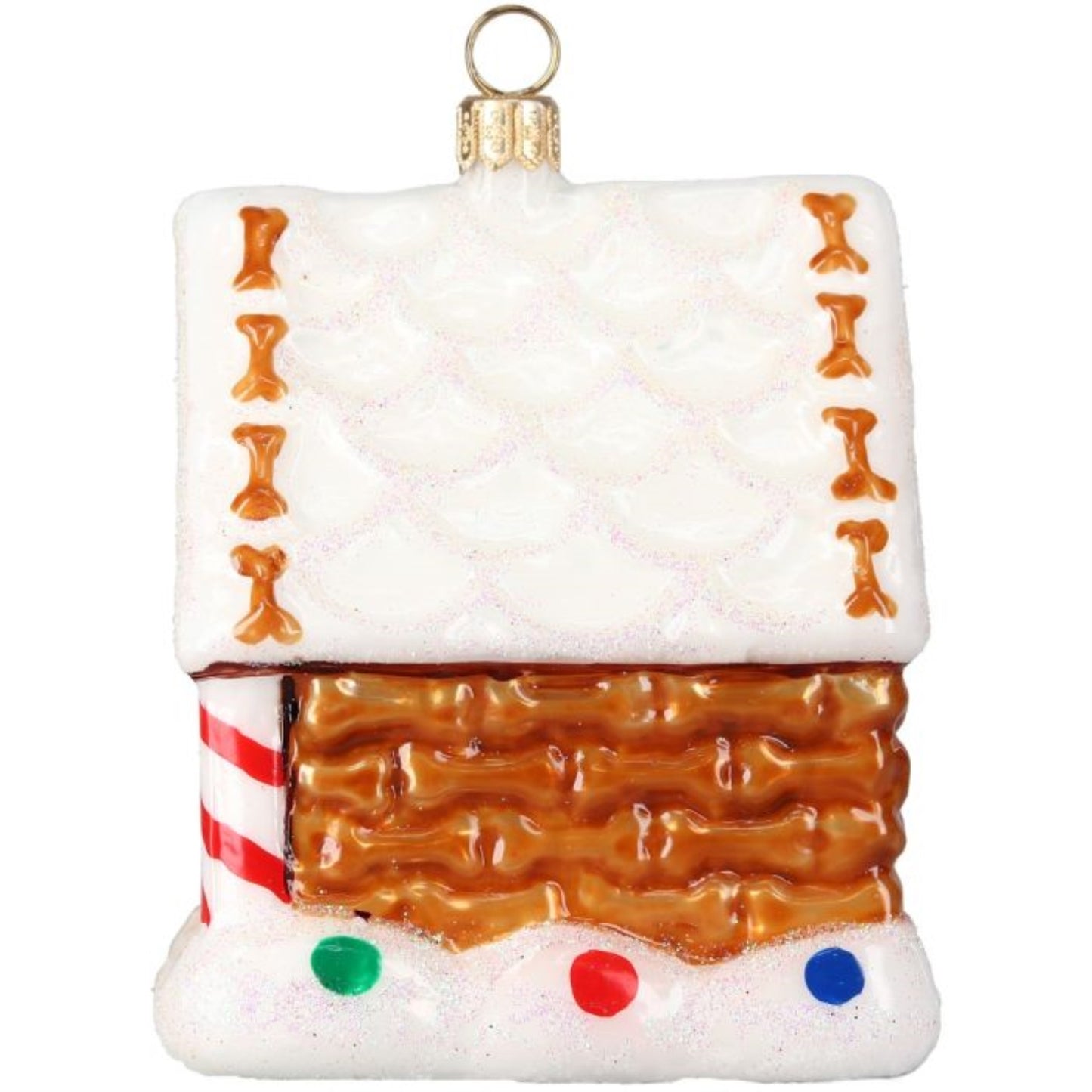 Joy to the World “Home Treat Home” Dog Treat Gingerbread House Polish Glass Ornament