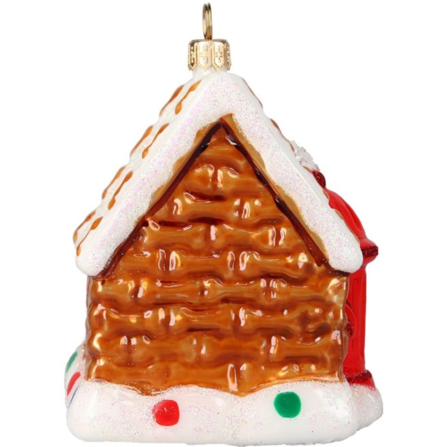 Joy to the World “Home Treat Home” Dog Treat Gingerbread House Polish Glass Ornament