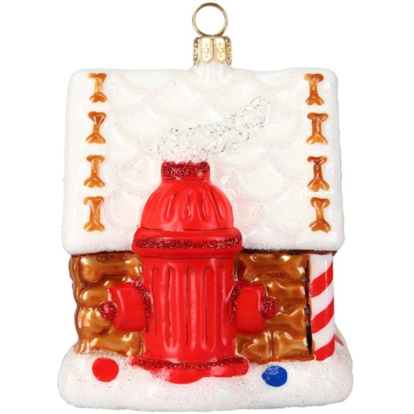 Joy to the World “Home Treat Home” Dog Treat Gingerbread House Polish Glass Ornament