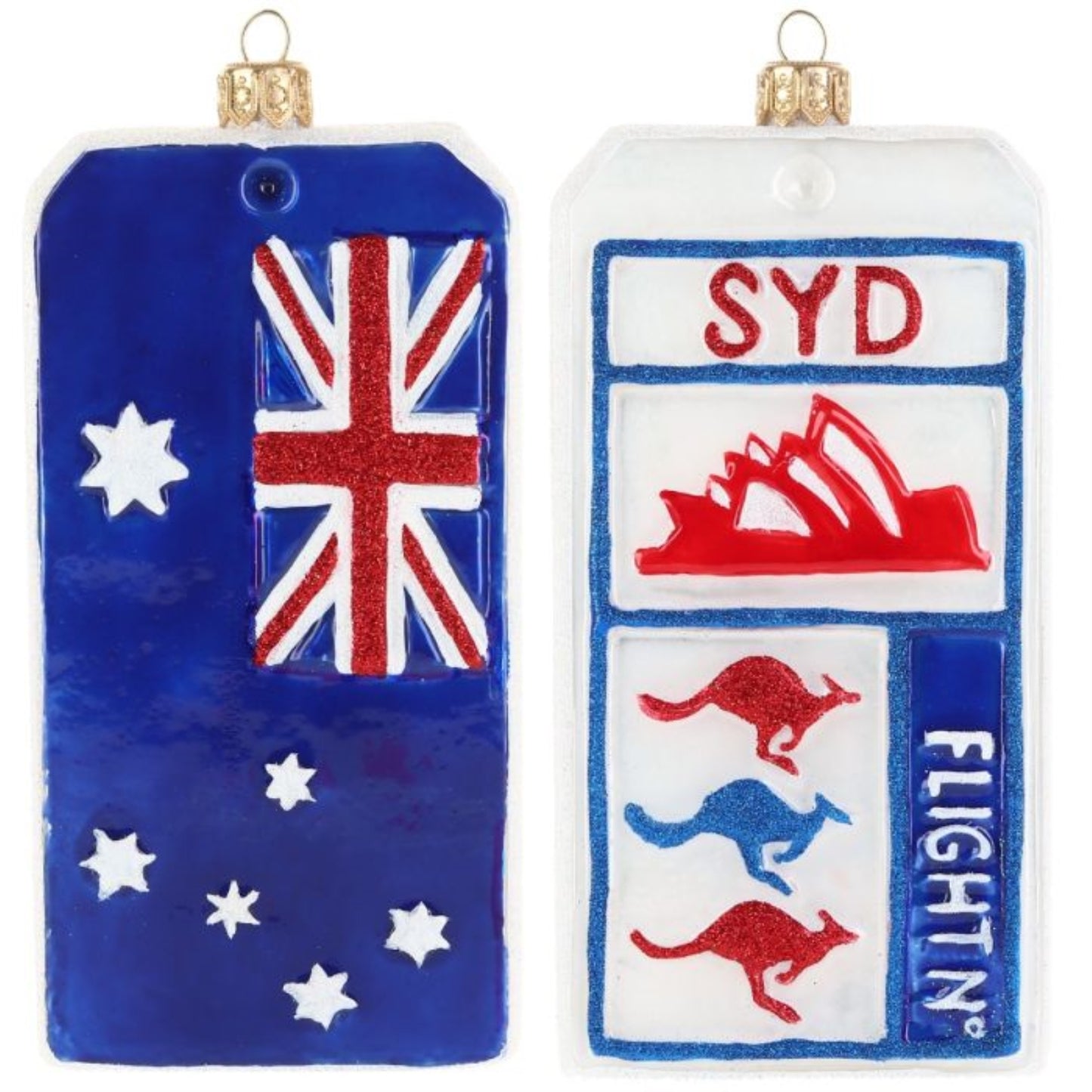 Joy to the World Sydney Australia Luggage Tag Polish Glass Ornament