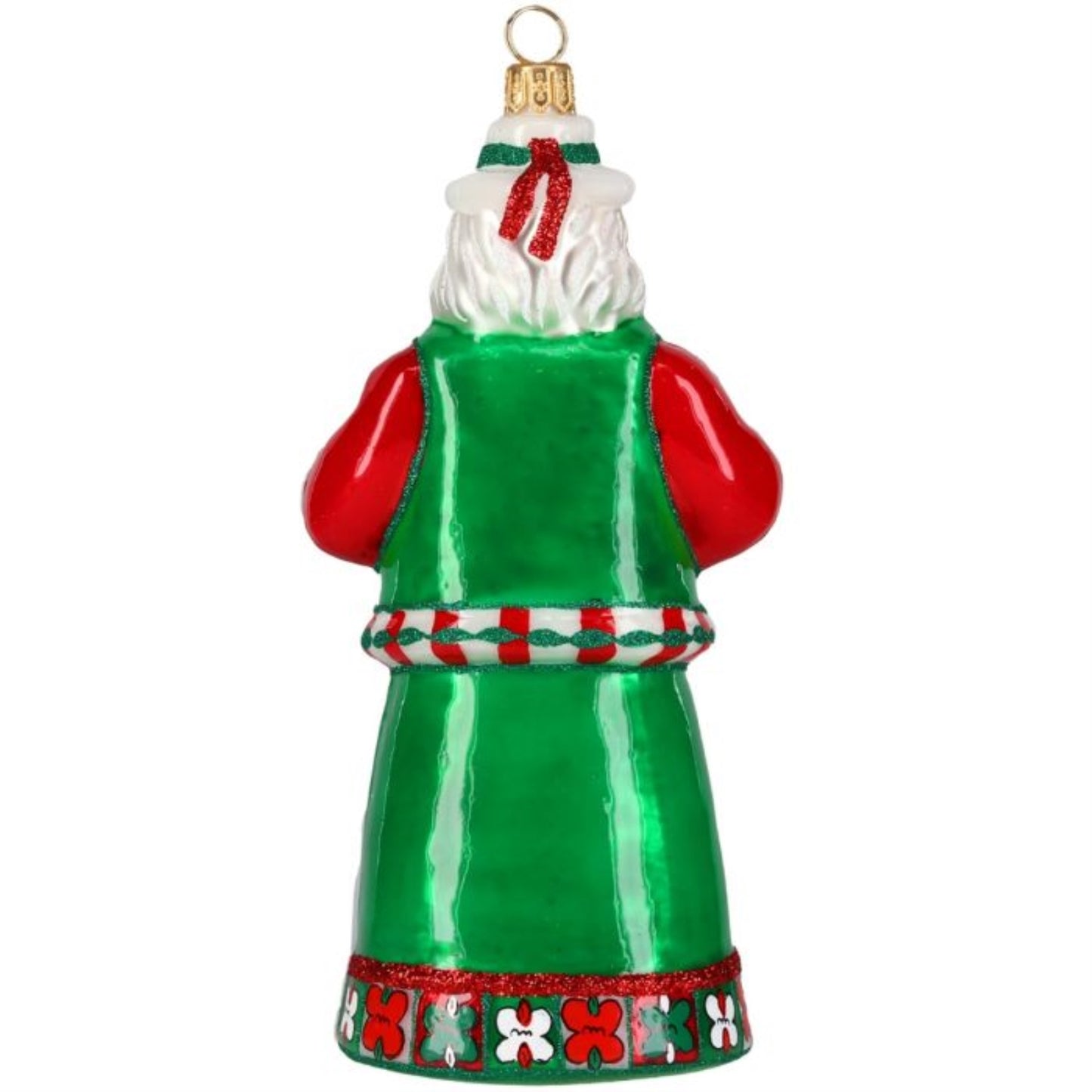 Joy to the World Italian Santa Claus with Tower of Pisa Polish Glass Ornament 6.4 Inch