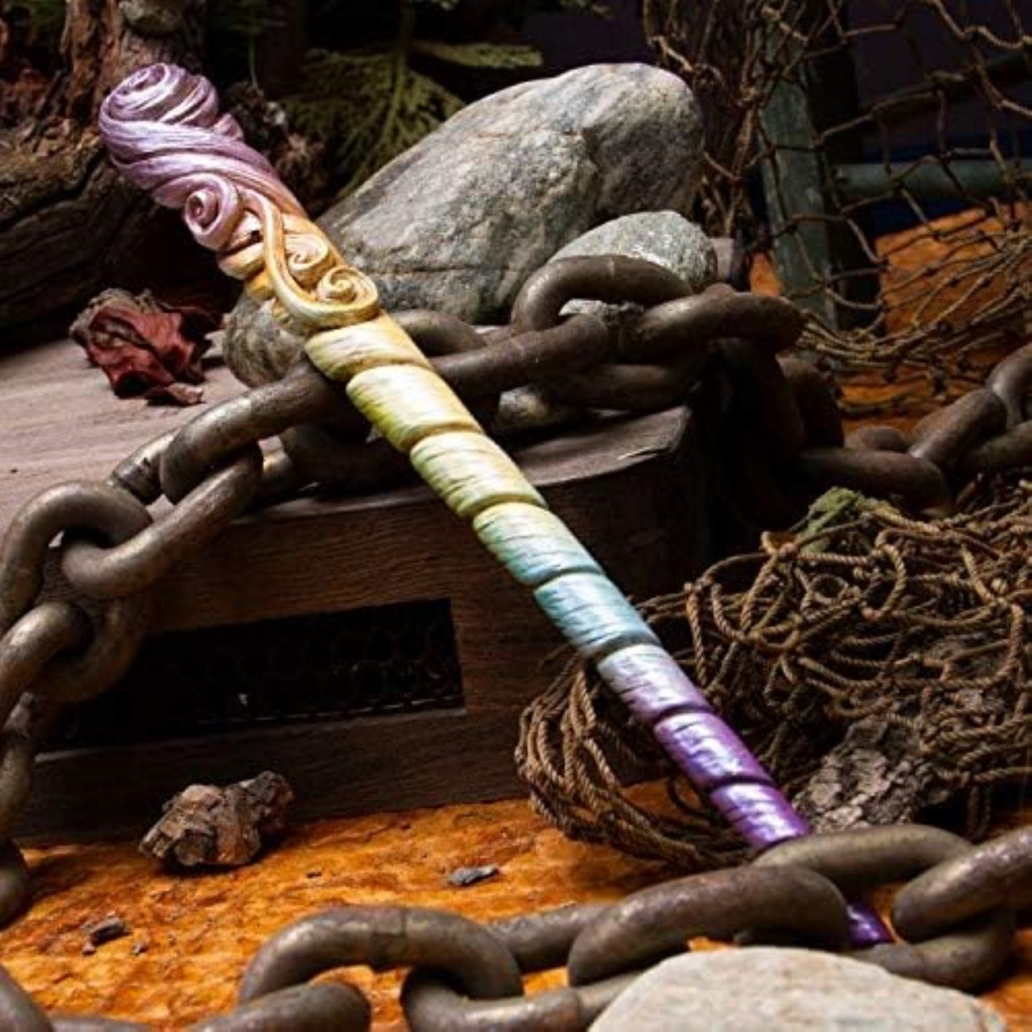 Witches Wizards Fantasy Cosplay Rainbow Unicorn Horn Magic Wand Prop Accessory 9.5 inch