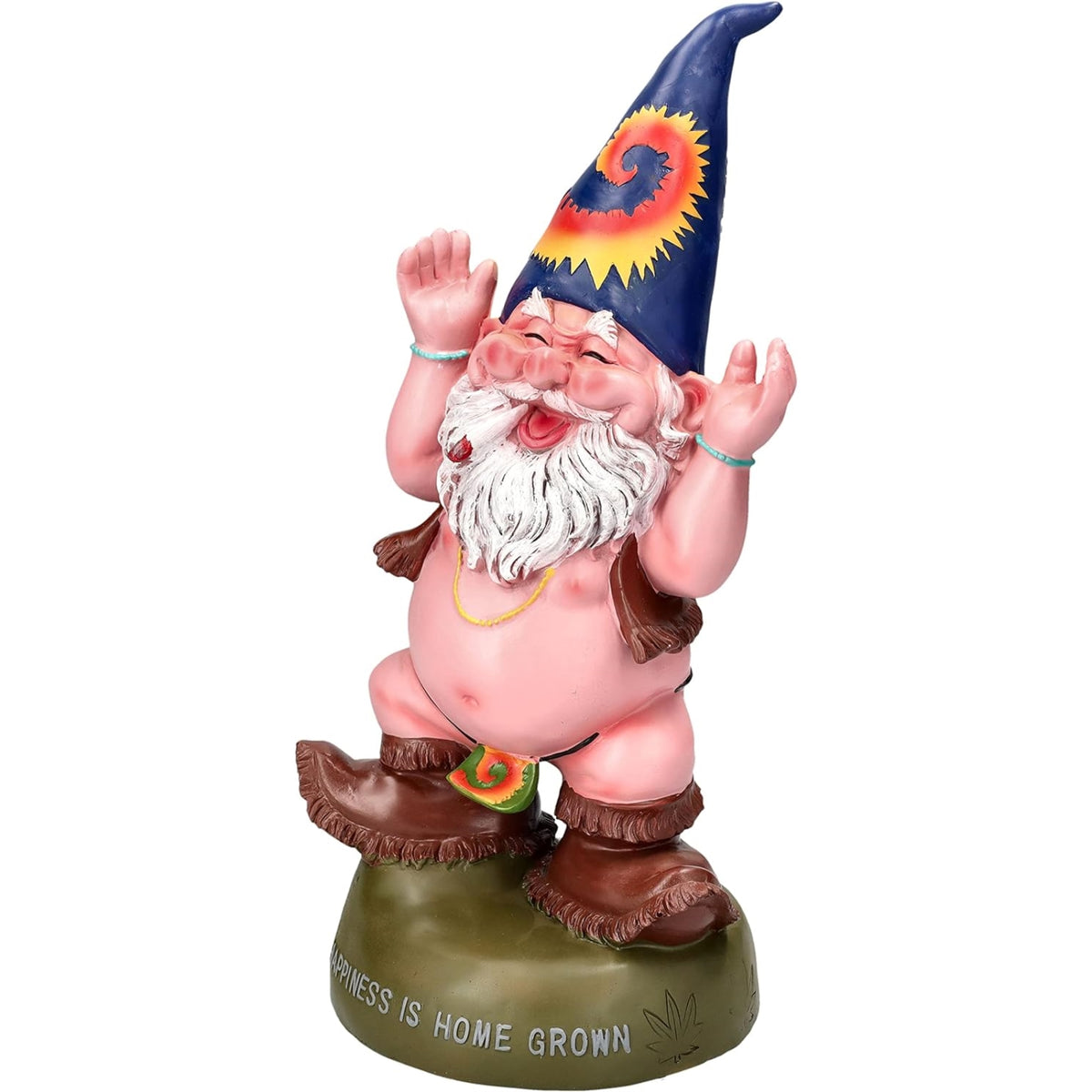 Free Spirited Smoking Happiness is Home Grown Garden Gnome Statue 10 inch