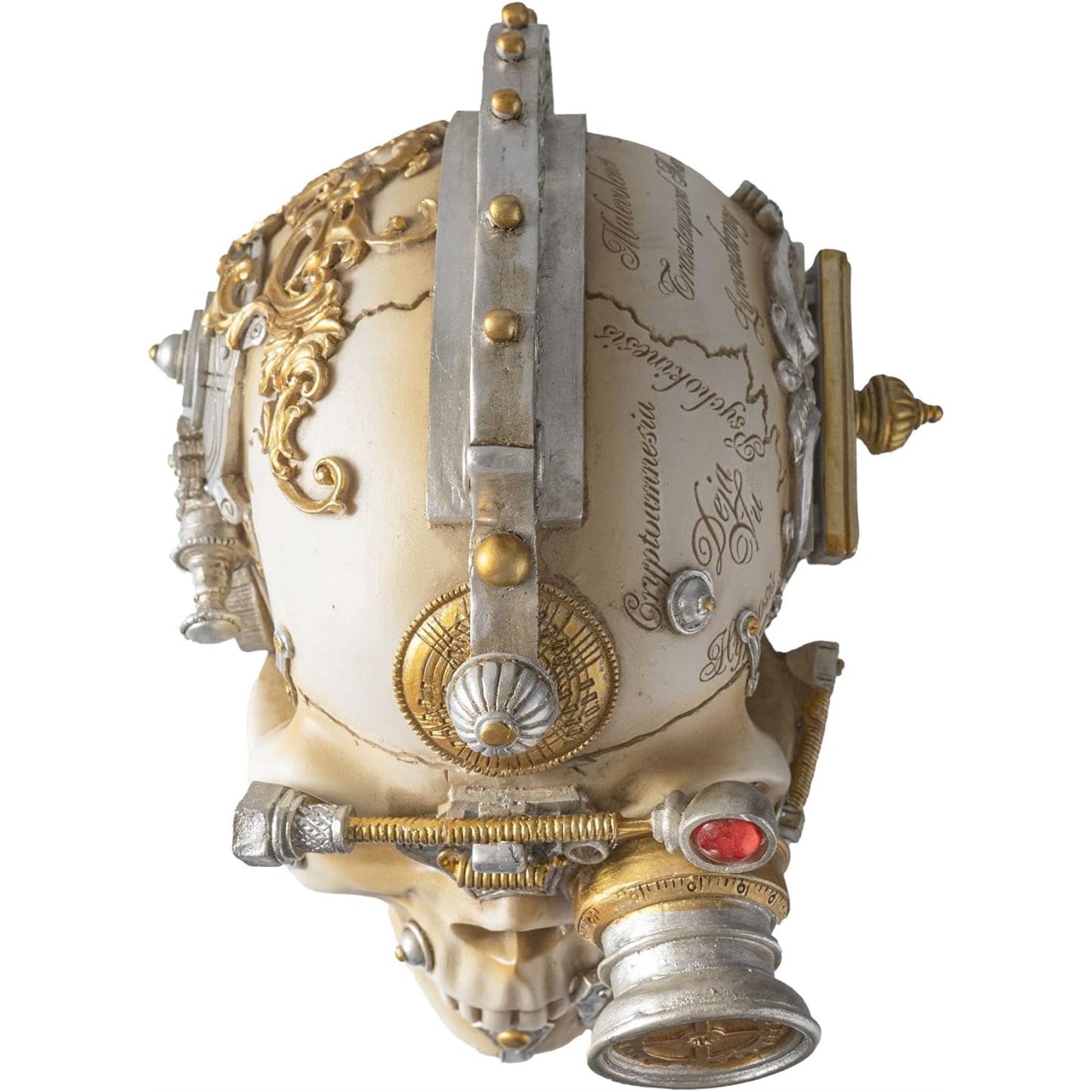 Erasmus Darwin's Steampunk Cerebrum Human Skull Figurine 8.9 x 6.1 inch