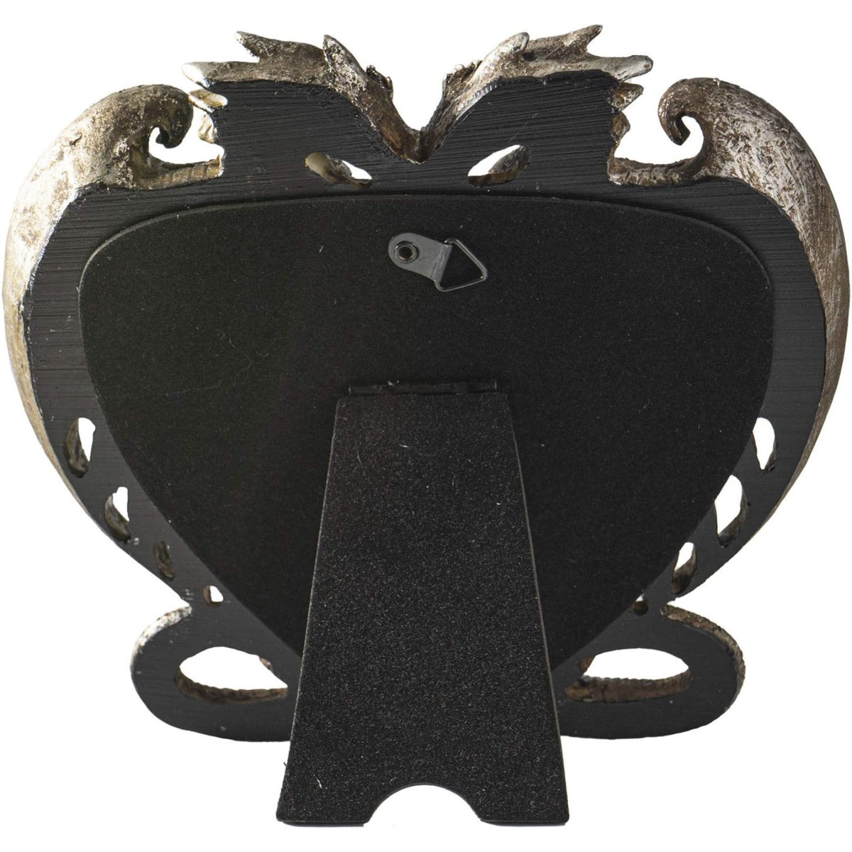 Gothic Heart Shaped Dragon Mirror Medieval Home Accent Decor Resin for Tabletop Shelf 6.3 x 5.9 inch
