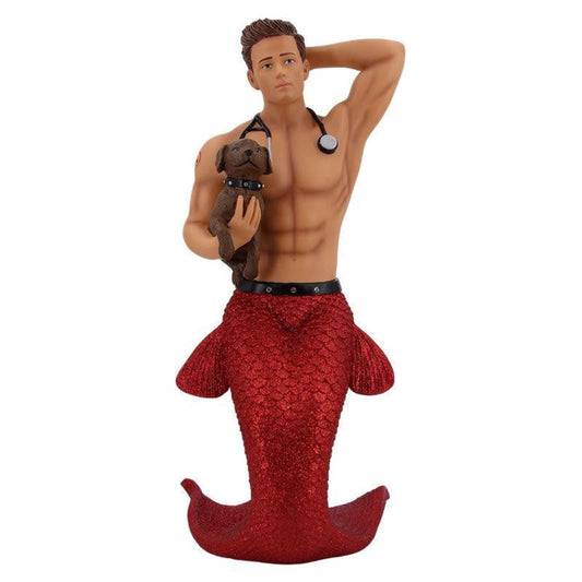 December Diamonds Dr Pet a Vet Merman Large Display Figurine Sculpture 5555122