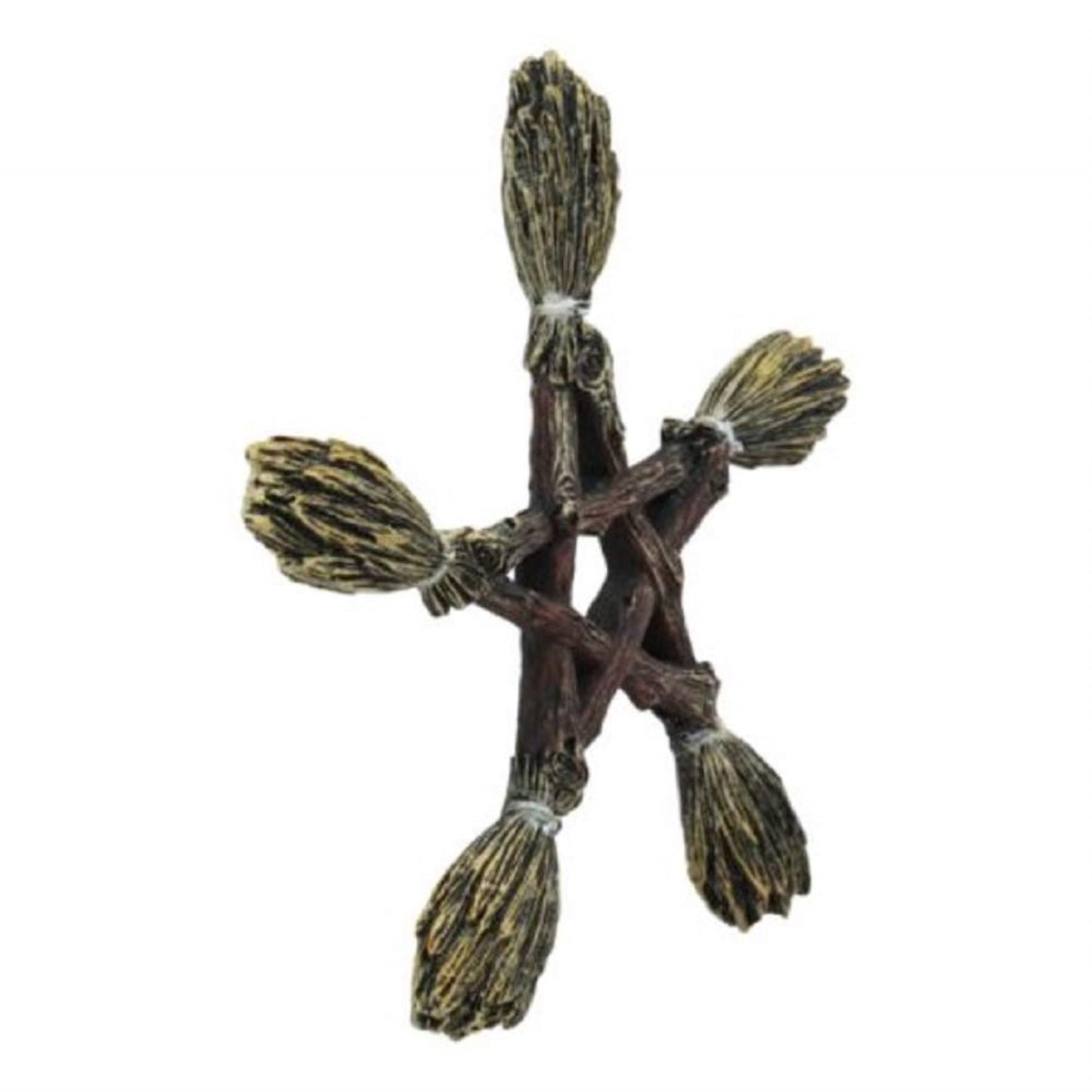 Broom Pentagram Resin Halloween Wall Plaque 7.5 inch