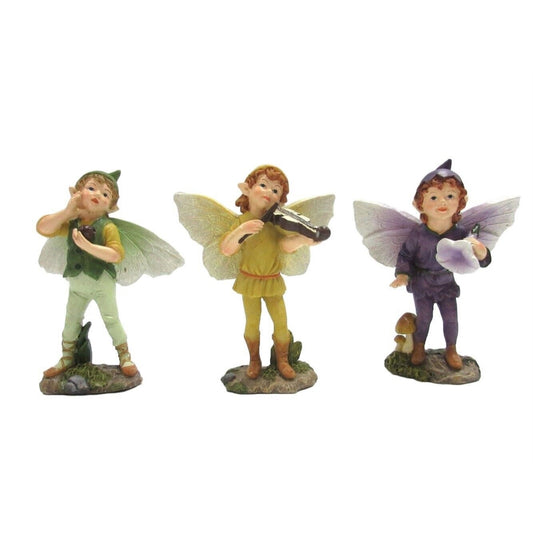 Mini Fairy Garden Boy Fairies Set of 3 Decorative Mini Garden of Enchantment Figurine 3 Inch Starter Kit