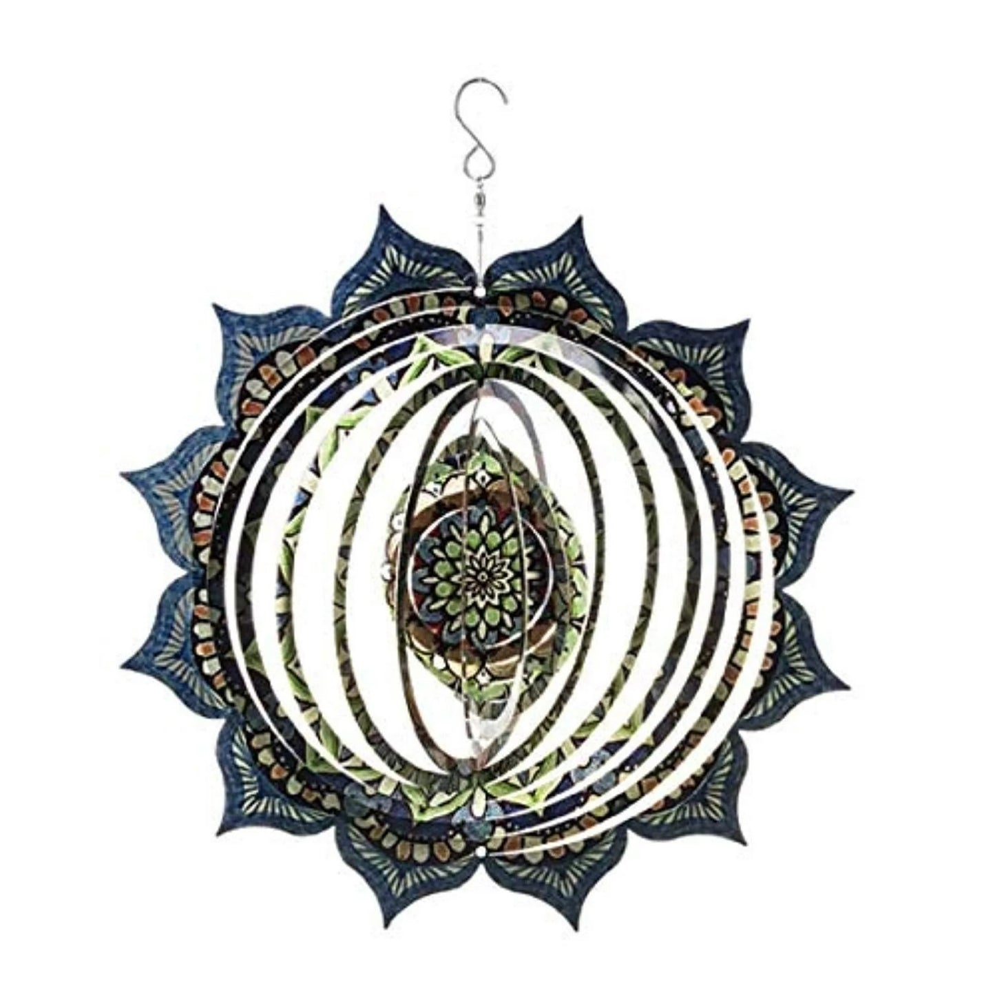 Ganz Mandala Stainless Steel Hanging Spinner 12 Inch