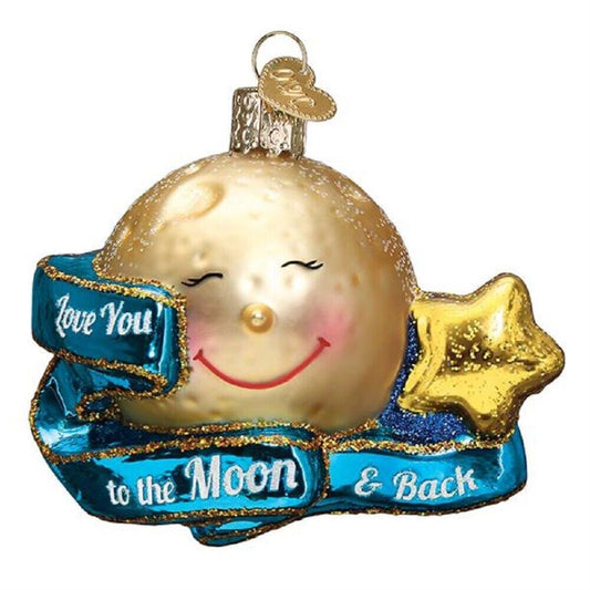 Old World Christmas Glass Blown Ornament (#22041) I Love You to the Moon & Back