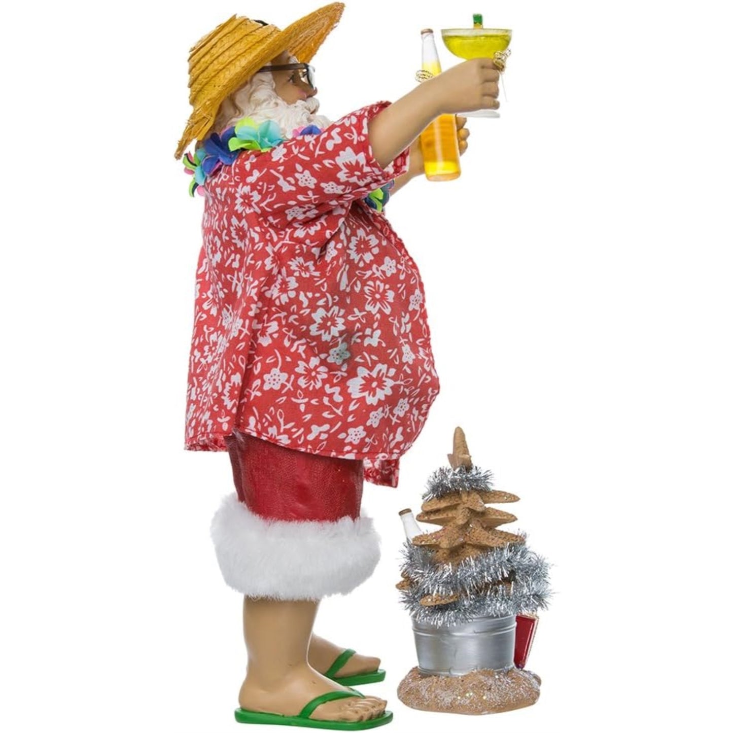 Kurt Adler Fabriche' Beach Santa, 10-Inch, 2-Piece set