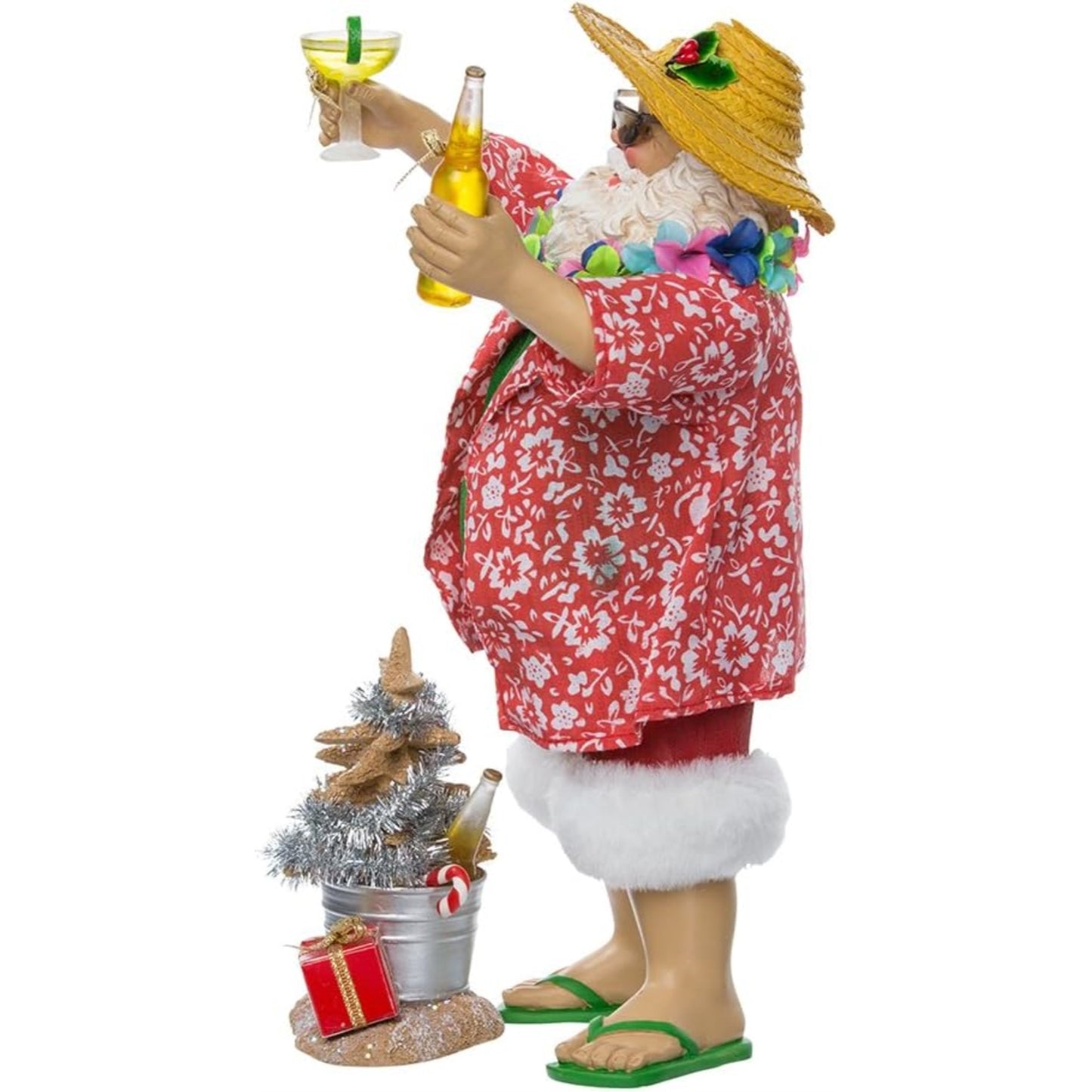Kurt Adler Fabriche' Beach Santa, 10-Inch, 2-Piece set