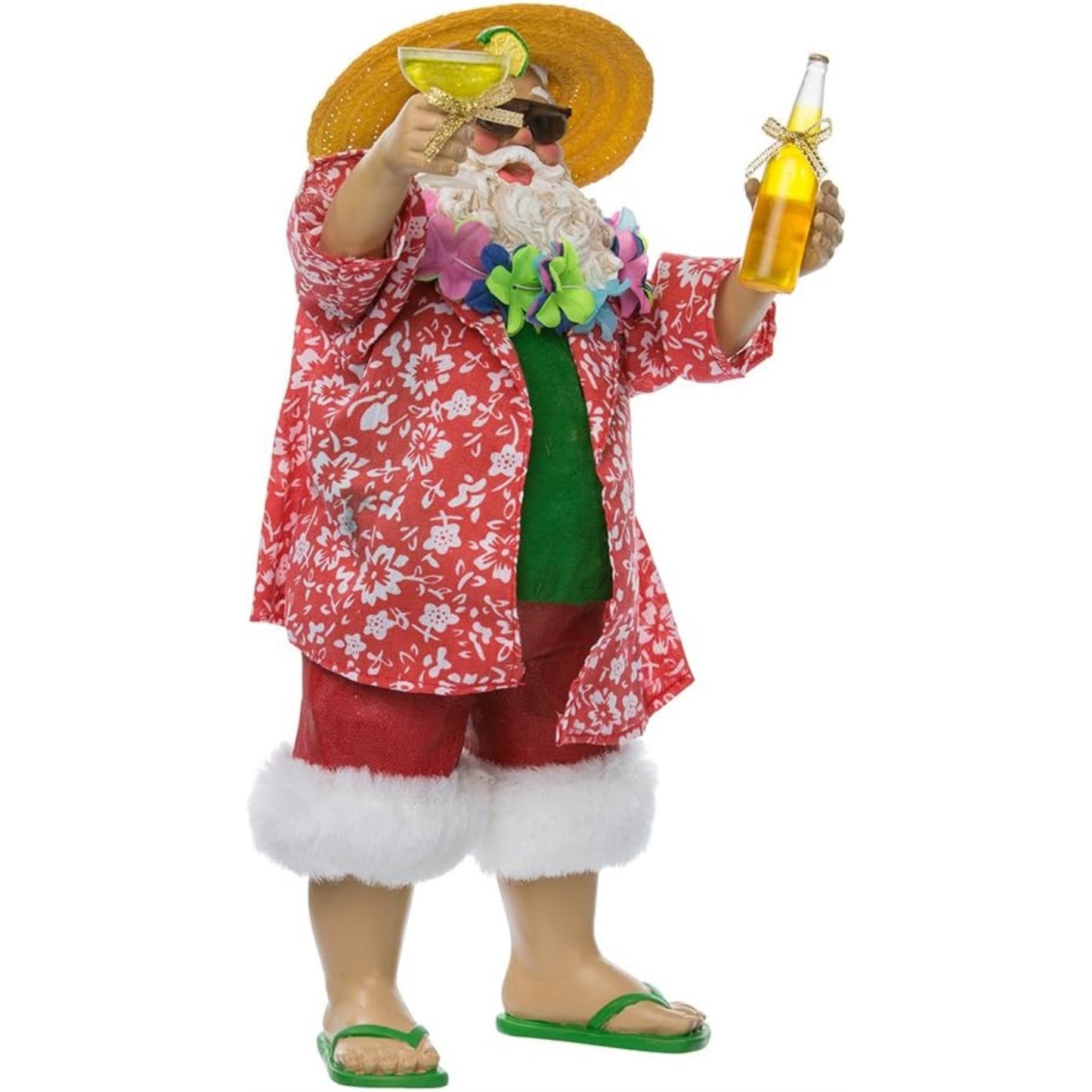 Kurt Adler Fabriche' Beach Santa, 10-Inch, 2-Piece set