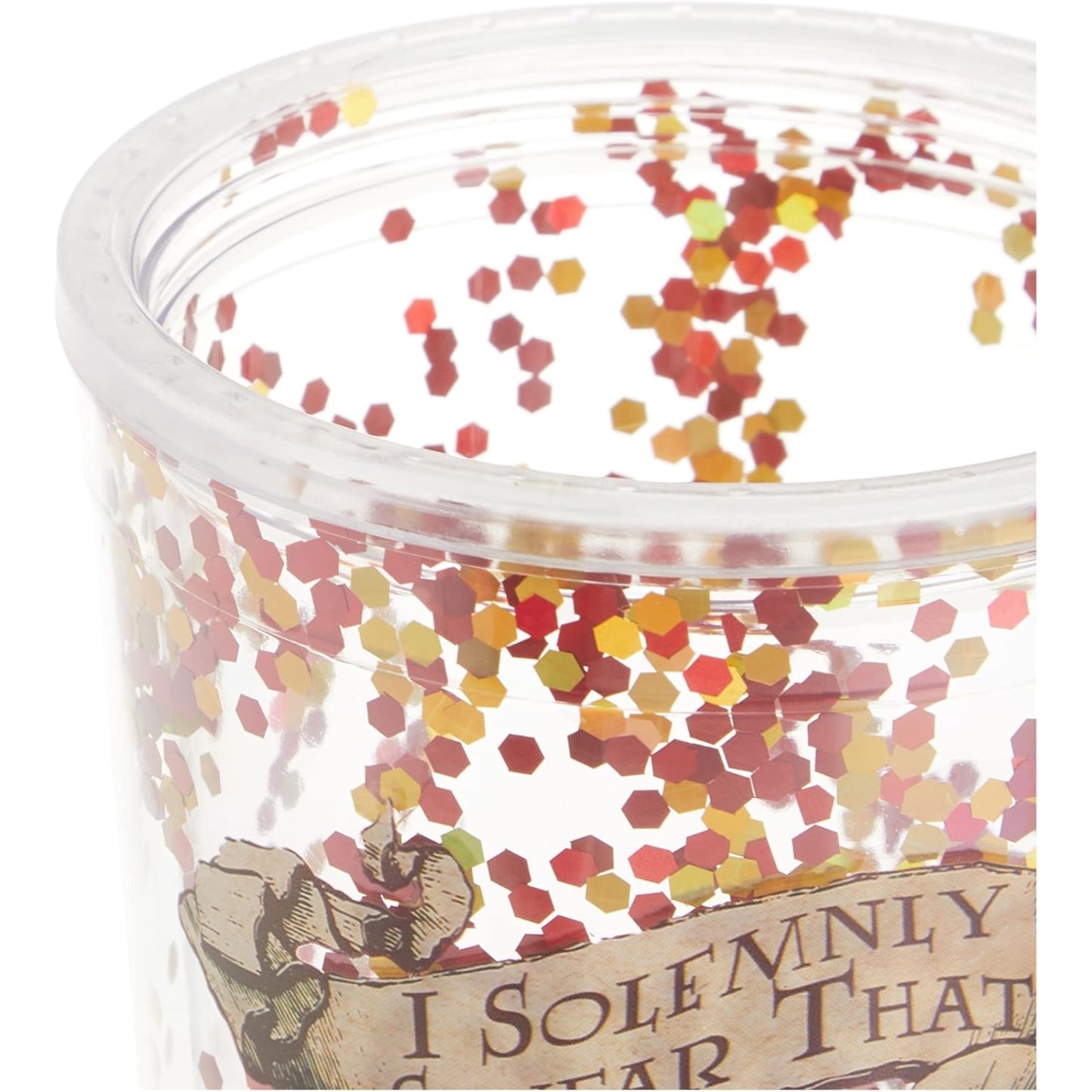 Spoontiques Harry Potter Marauders Map Double Walled Insulated Acrylic Tumbler Glitter Cup with Straw 20 ounce