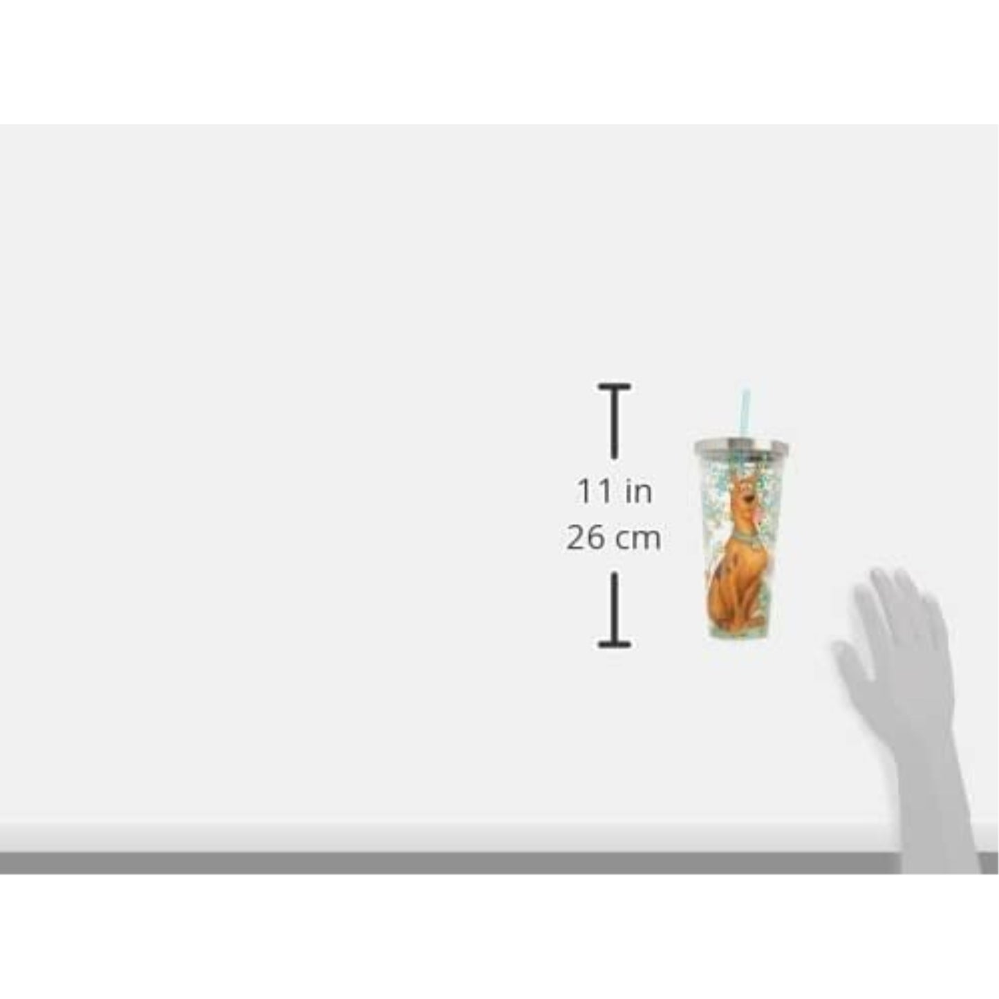 Spoontiques Scooby Doo Double Walled Insulated Acrylic Tumbler Glitter Cup with Straw 20 ounce