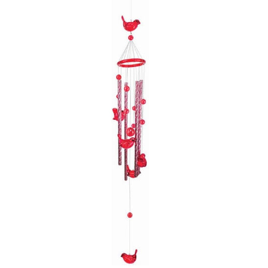 Red Cardinal Birds Acrylic Wind Chime Outdoor Garden Décor Backyard and Patio Decoration 33 inch