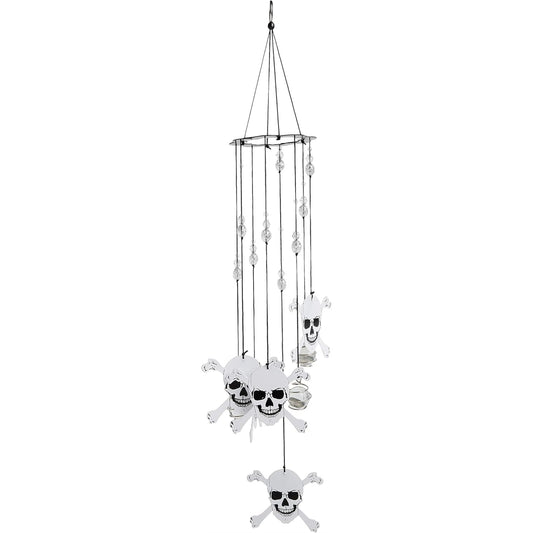 Spoontiques Skull and Crossbones Metal Wind Chime Outdoor Garden Décor Backyard and Patio Decoration 17 inch