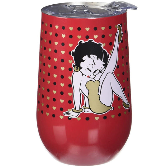 Red Betty Boop Stainless Steel Double Wall Insulated Wine Tumbler 16 ounce