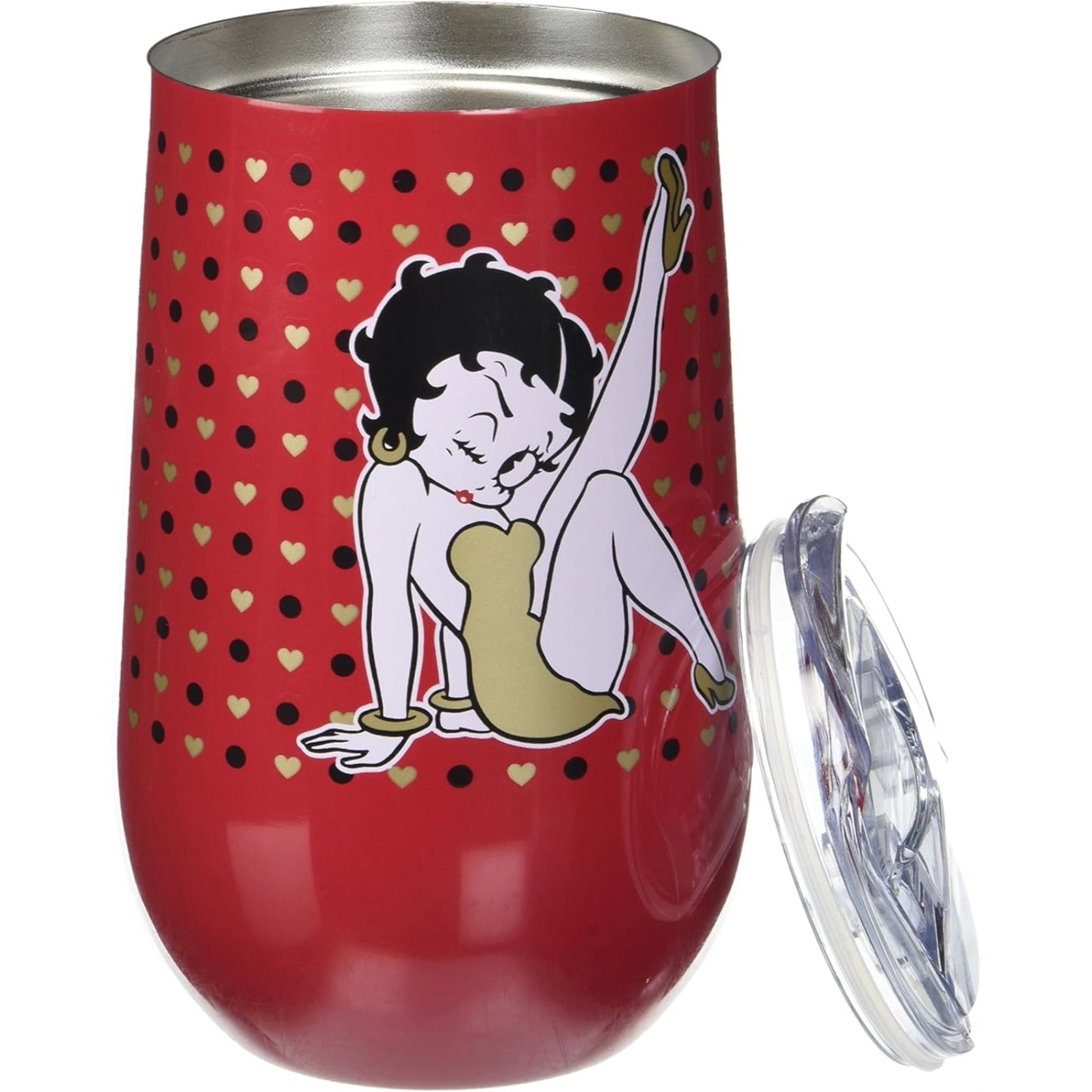 Red Betty Boop Stainless Steel Double Wall Insulated Wine Tumbler 16 ounce