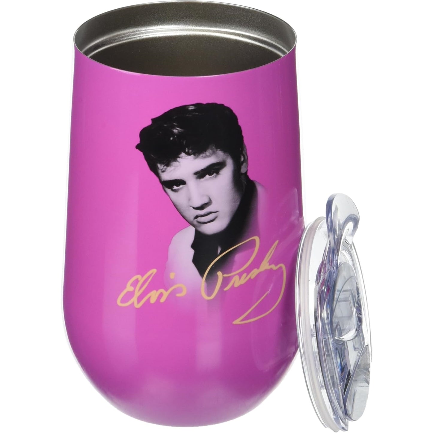 Pink Elvis Presley Logo Stainless Steel Double Wall Insulated Wine Tumbler 16 ounce
