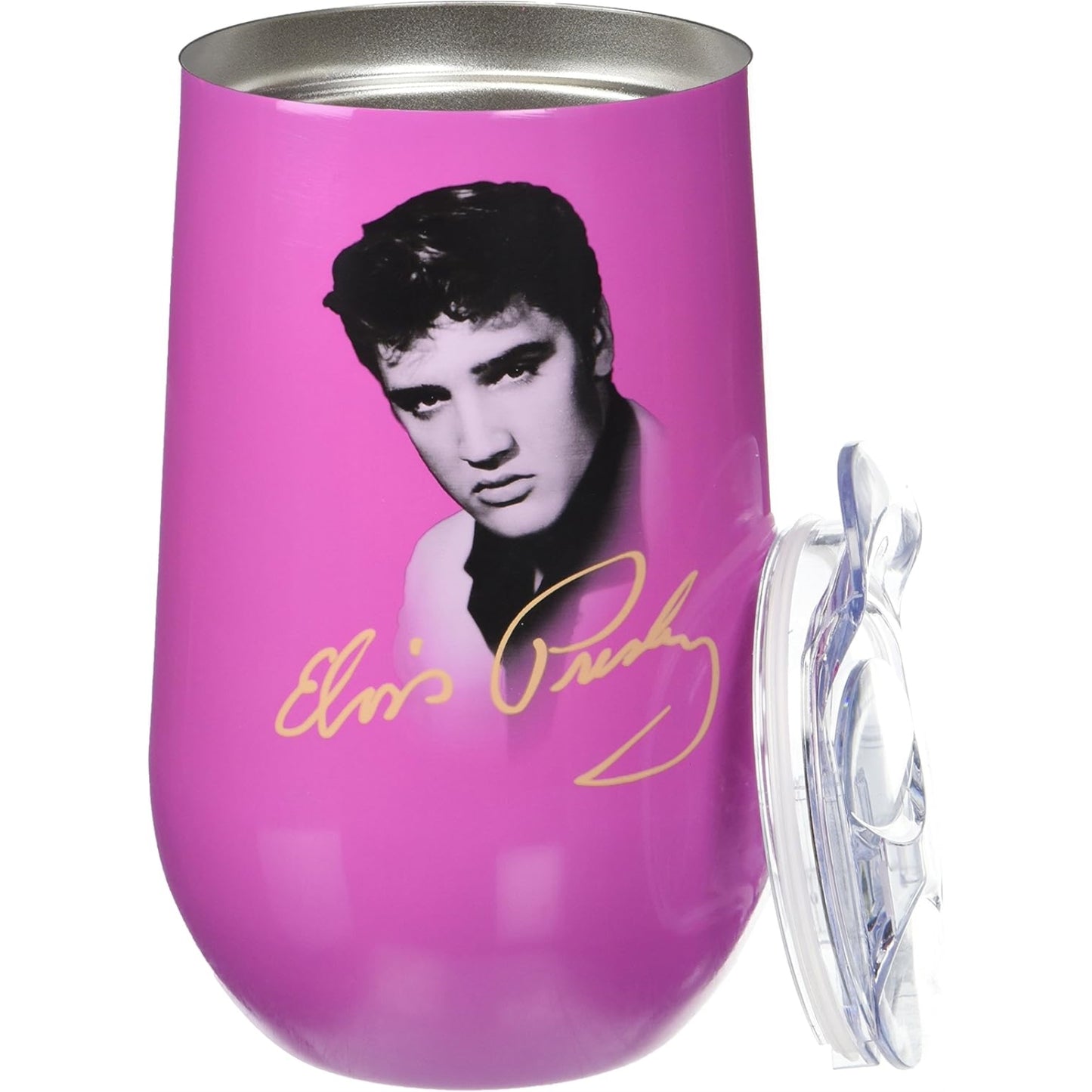 Pink Elvis Presley Logo Stainless Steel Double Wall Insulated Wine Tumbler 16 ounce