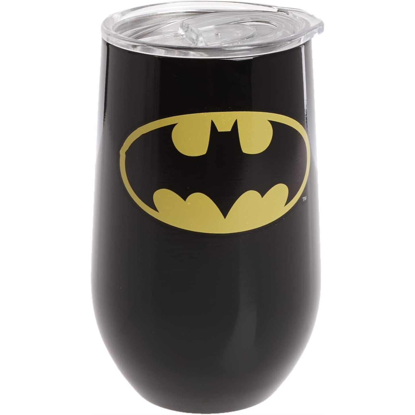 DC Comics Batman Logo Stainless Steel Double Wall Insulated Wine Tumbler Mug 16 ounce