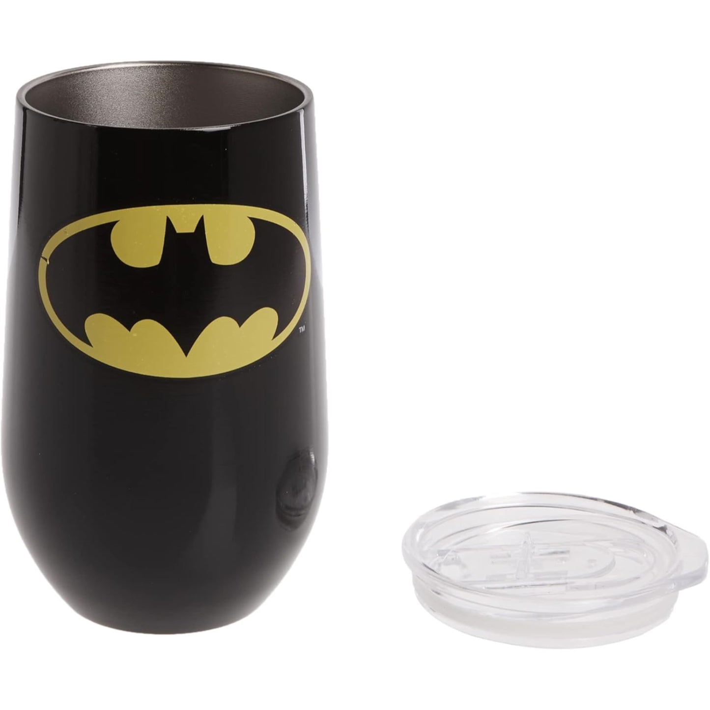DC Comics Batman Logo Stainless Steel Double Wall Insulated Wine Tumbler Mug 16 ounce