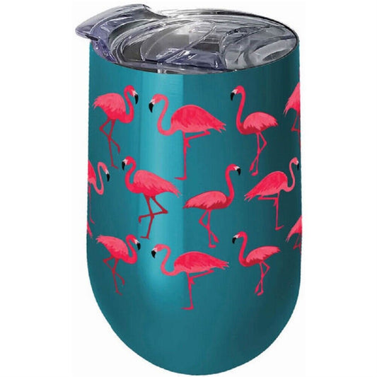 Pink Flamingos Stainless Steel Double Wall Insulated Wine Tumbler Mug 16 ounce