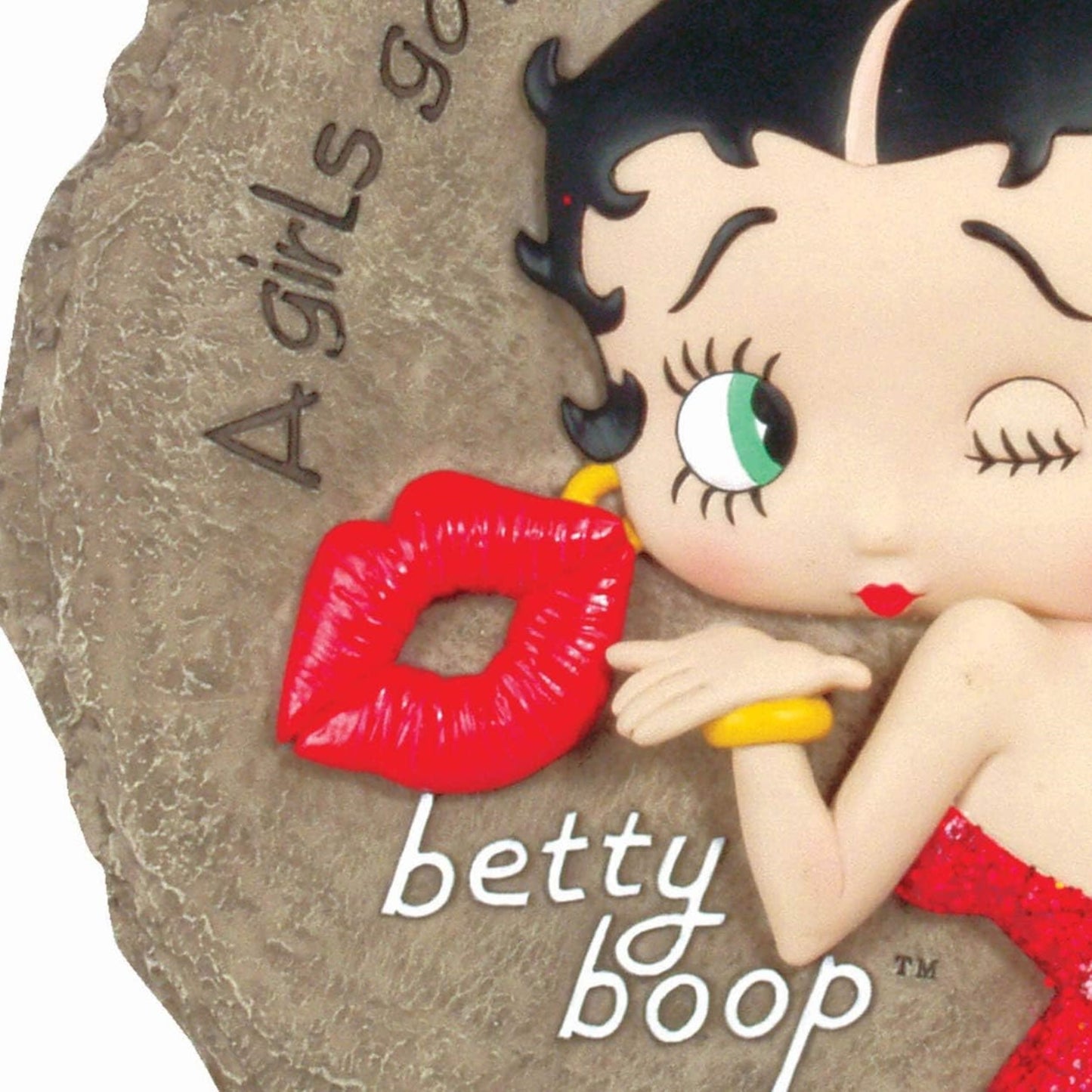 Spoontiques Betty Boop Resin Stepping Stone or Hanging Wall Plaque Indoor Outdoor 9.5 inch