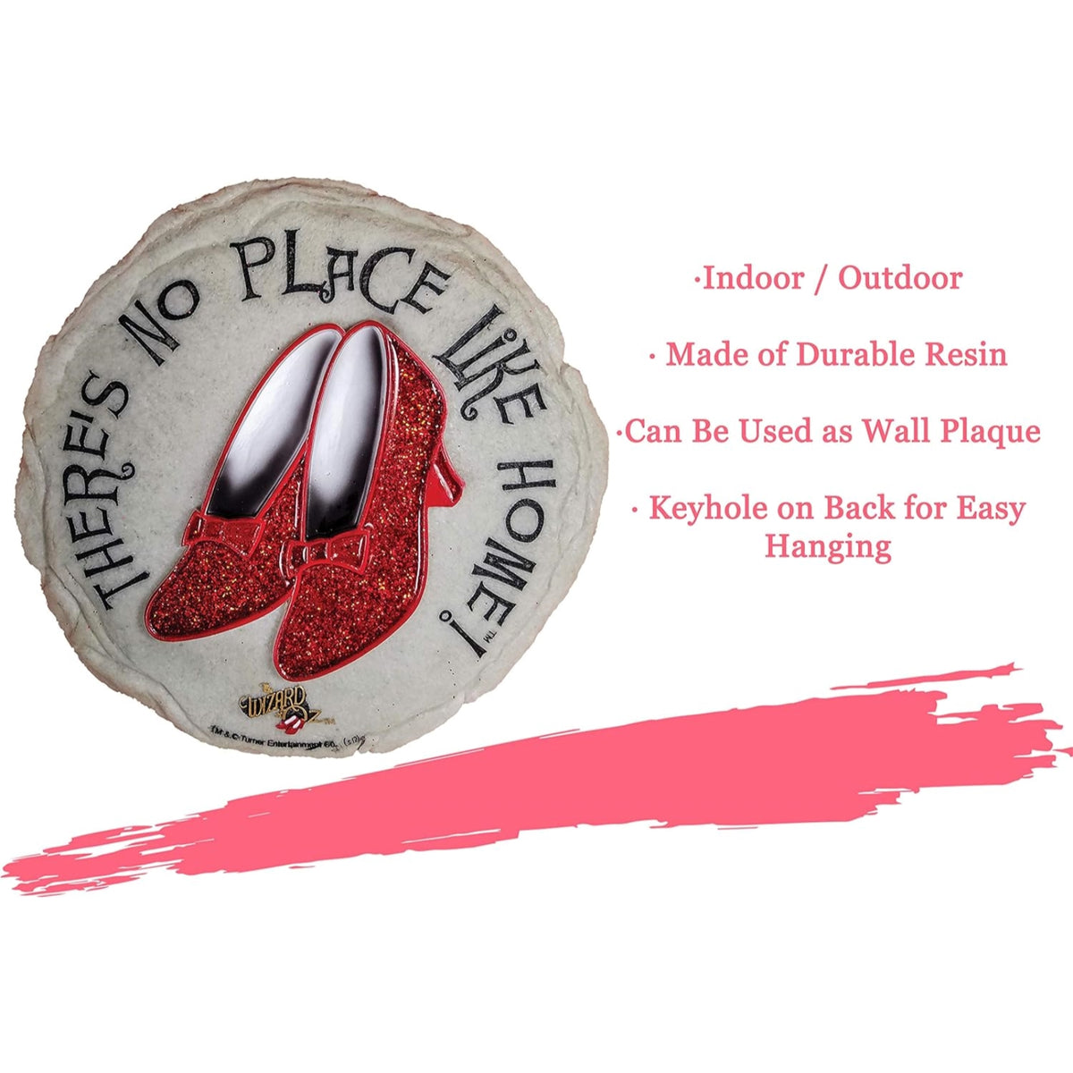 Spoontiques Wizard of Oz Ruby Slippers Resin Stepping Stone or Hanging Wall Plaque Indoor Outdoor 9.5 inch