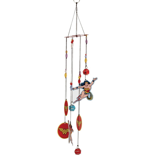 Spoontiques DC Comics Wonder Woman Metal Wind Chime Outdoor Garden Décor Backyard and Patio Decoration 17 inch