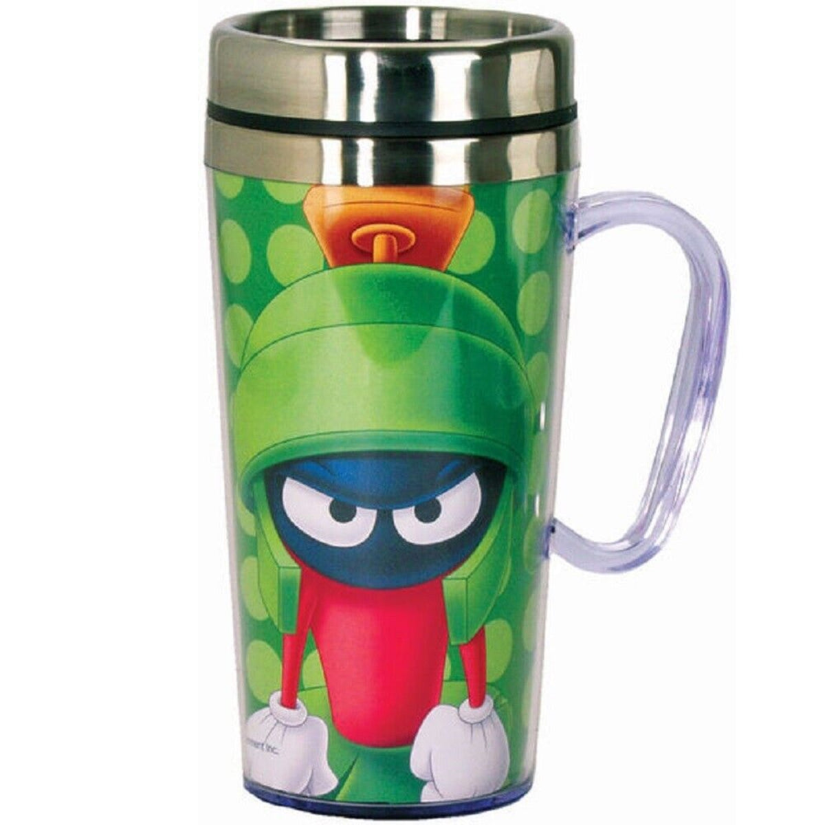 Spoontiques Looney Tunes Marvin the Martian Double Walled Stainless and Acrylic Insulated Travel Mug 14 ounce
