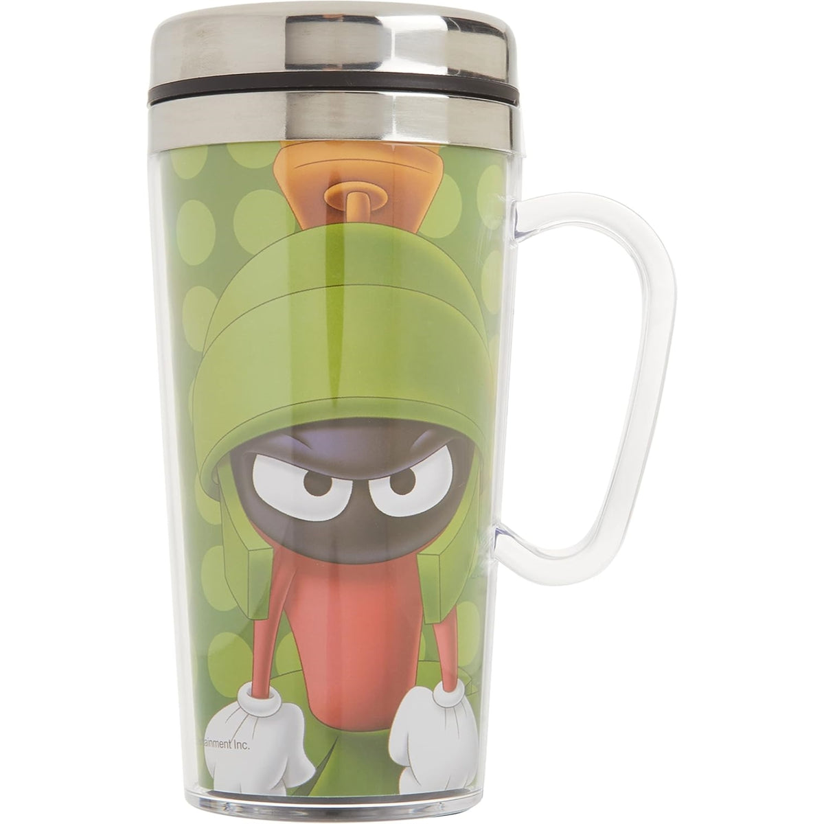 Spoontiques Looney Tunes Marvin the Martian Double Walled Stainless and Acrylic Insulated Travel Mug 14 ounce