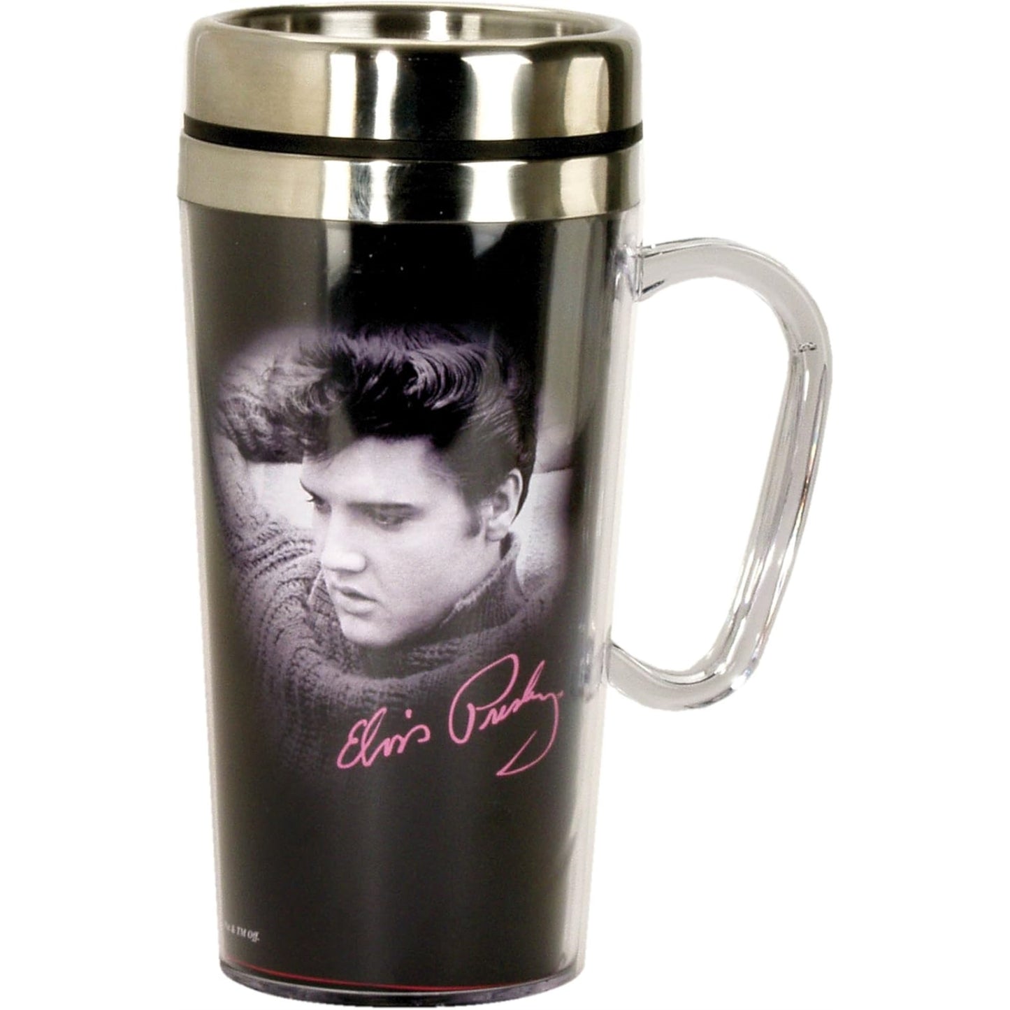 Spoontiques Black Elvis Presley Insulated Travel Mug 14 oz