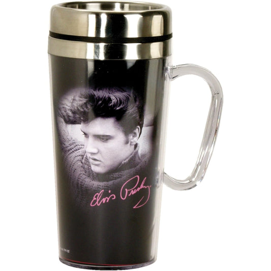 Spoontiques Black Elvis Presley Insulated Travel Mug 14 oz