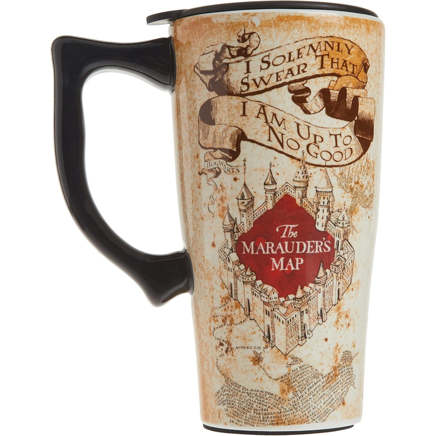 Harry Potter Marauders Map Mischief Managed Ceramic Insulated Travel Mug Coffee Cup 18 ounce