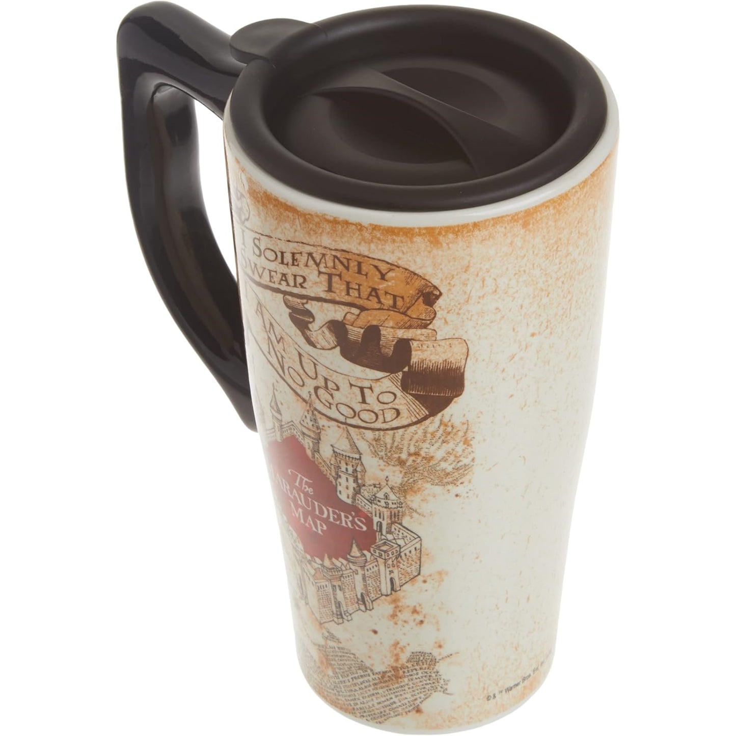Harry Potter Marauders Map Mischief Managed Ceramic Insulated Travel Mug Coffee Cup 18 ounce