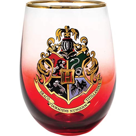 Spoontiques Harry Potter Hogwarts Crest Stemless Wine Glass 20 ounce