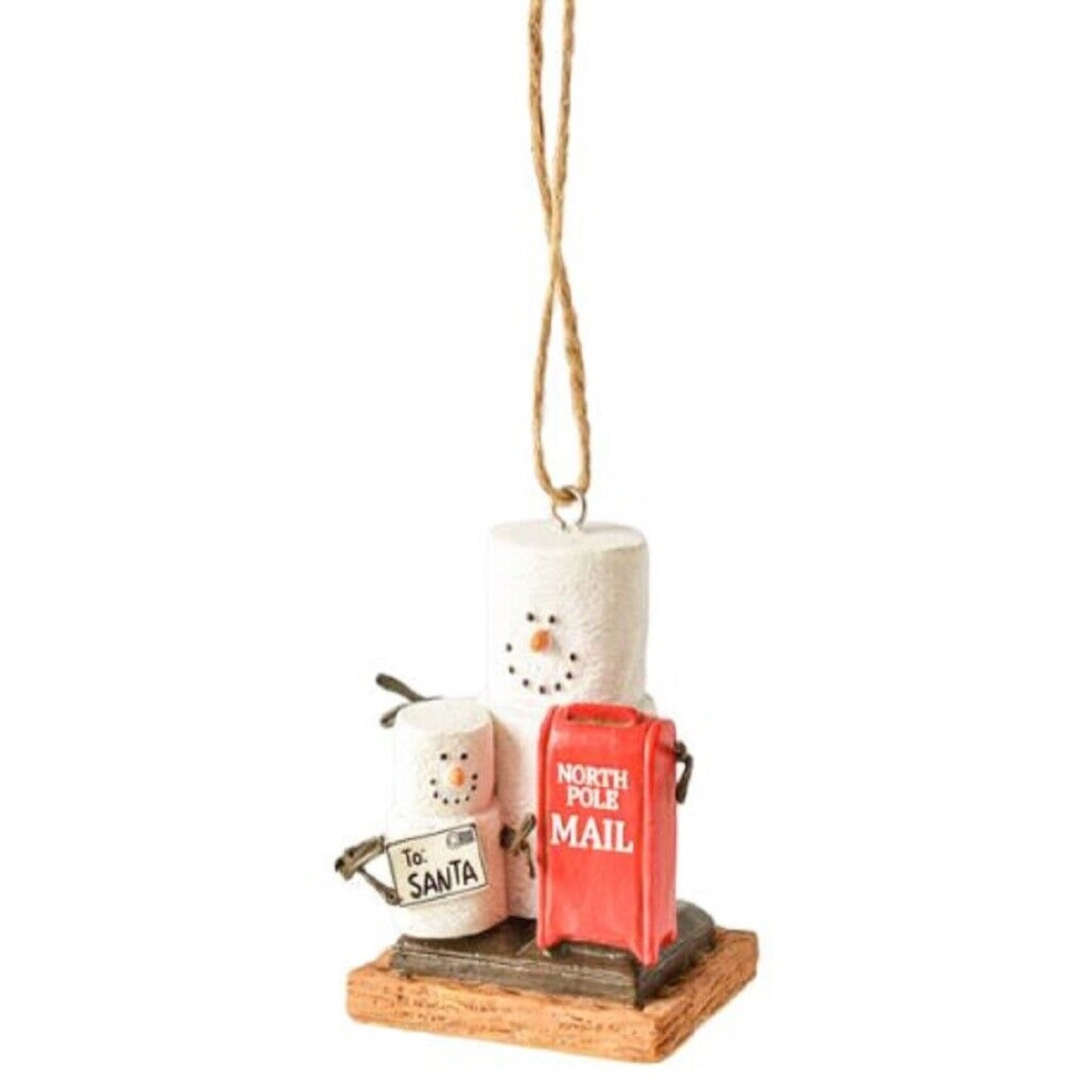 S'mores Letter To Santa Marshmallow Snowman Holiday Christmas Ornament