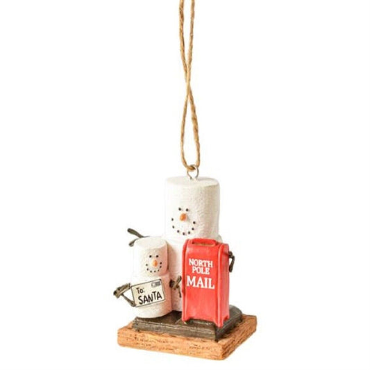 S'mores Letter To Santa Marshmallow Snowman Holiday Christmas Ornament