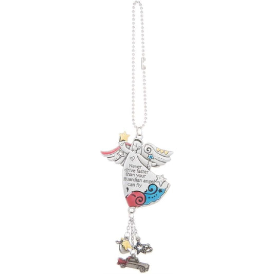 Never Drive Faster Then Your Guardian Angel Can Fly Car Charm